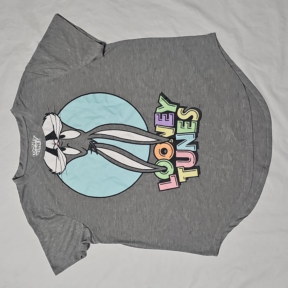 Looney Tunes Bugs Bunny Gray Graphic T-shirt Juniors Size XXL (19) Used